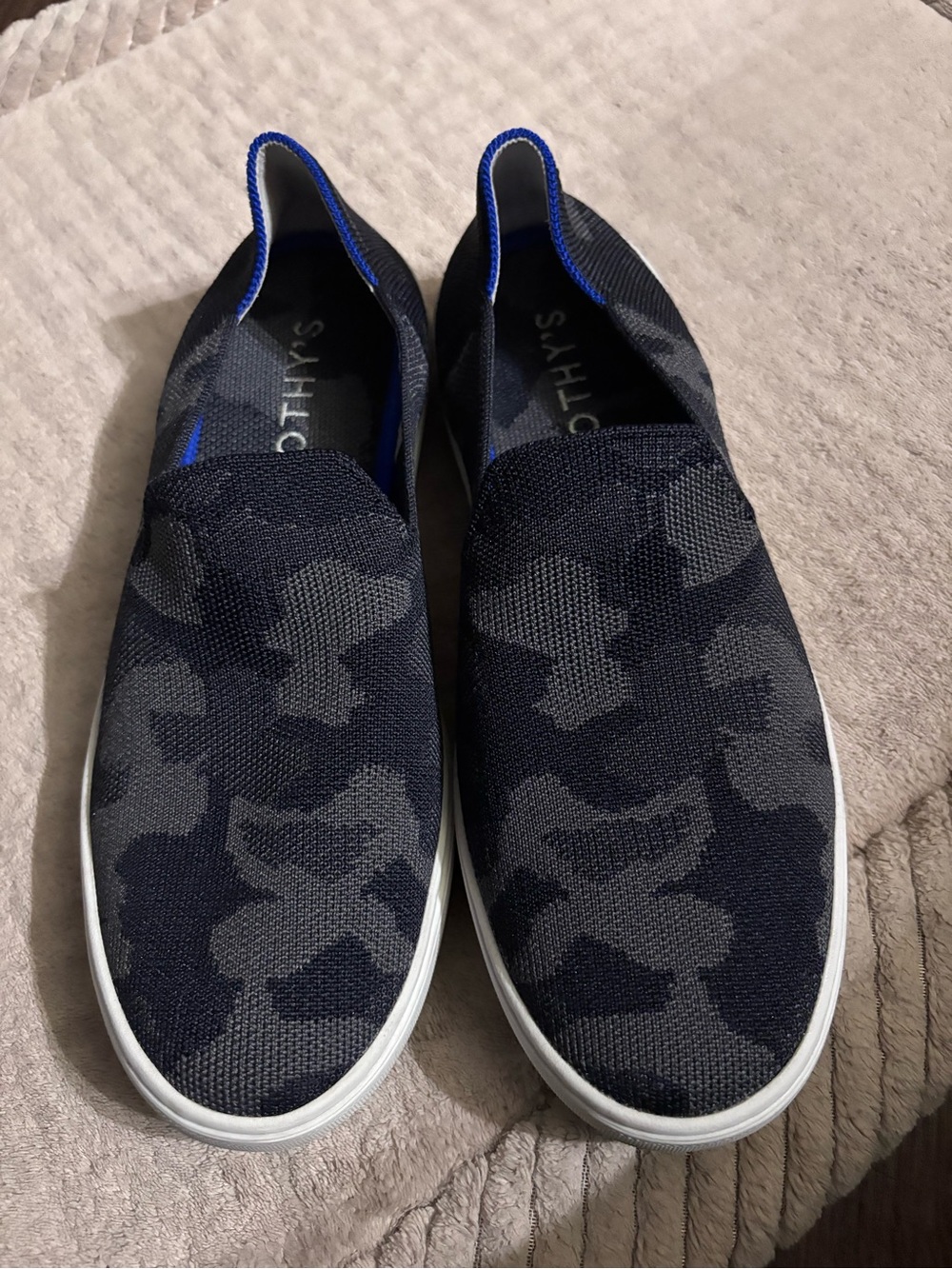 Rothy's The Original Slip On Sneaker-Grey Camo Textile Comfort Shoes Women’s 8.5